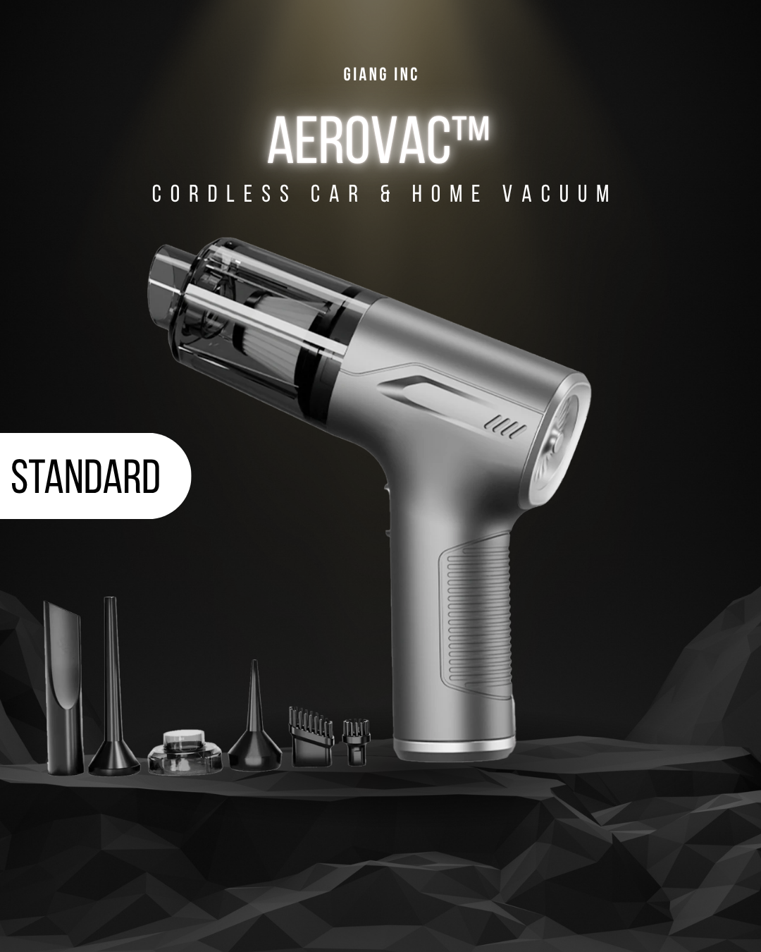 AeroVac™ Cordless Car & Home Vacuum